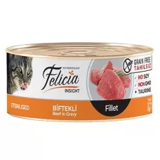 Felicia Tahılsız Biftekli Fileto Kısırlaştırılmış Konserve Kedi Maması 85 Gr